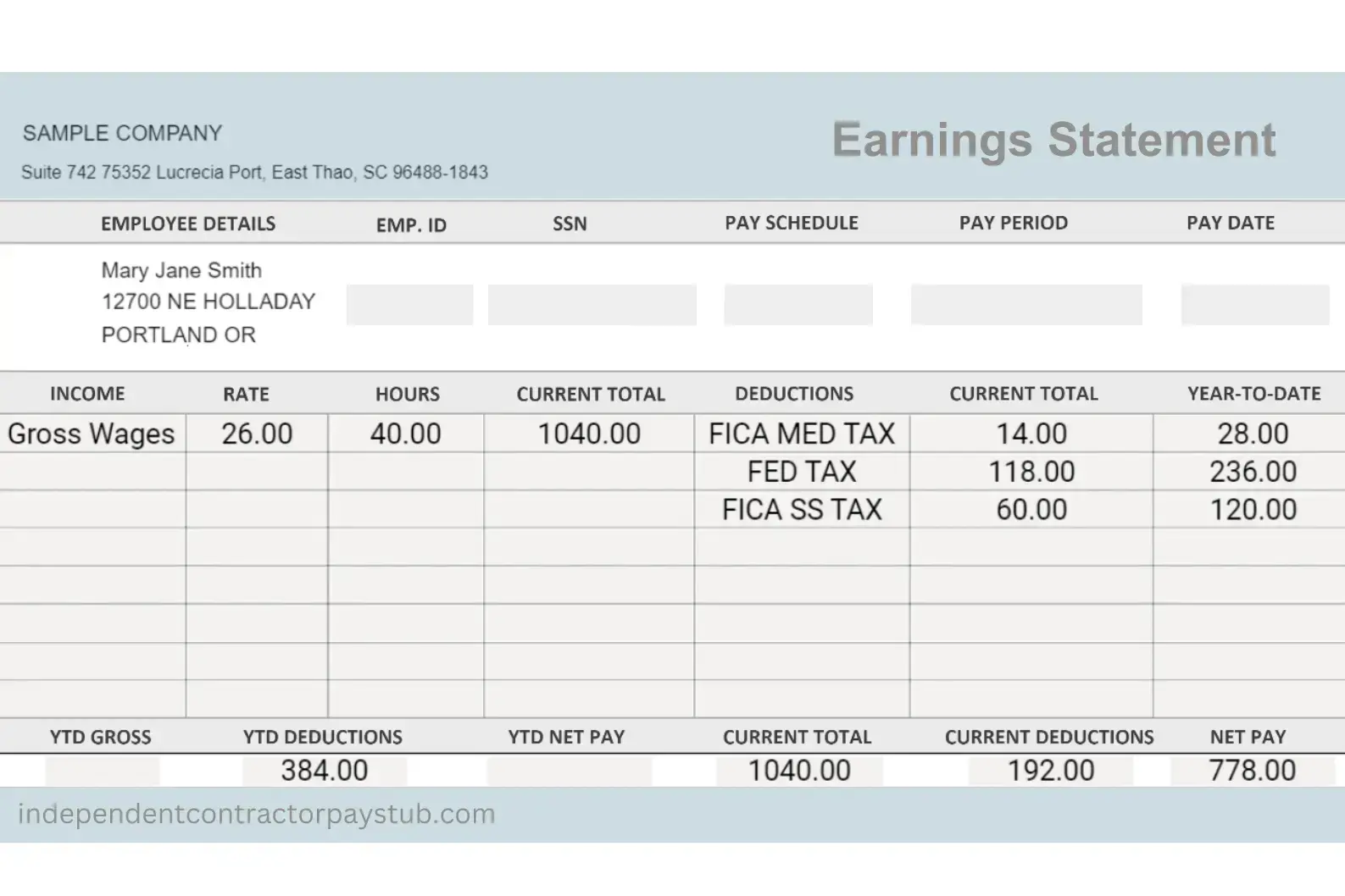 Independent contractor pay stubs provide a clear record of income received from each client or project. Independent Contractor Pay Stub